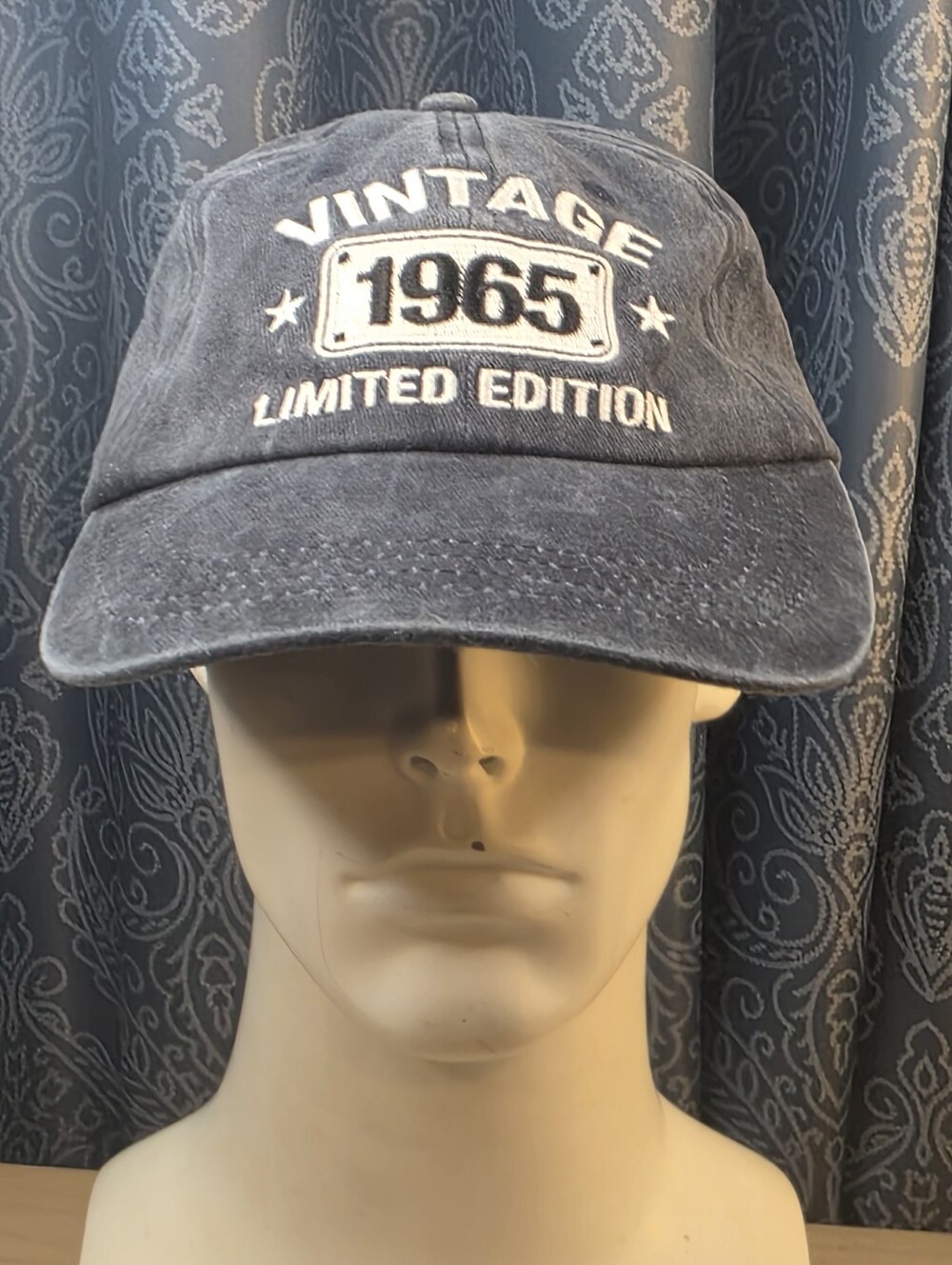 Vintage 1965 Limited Edition Hat, Unisex | Distressed Denim Style Black/Blue